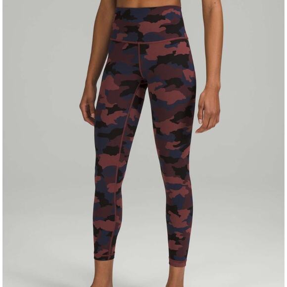 Lululemon Wunder Under High-Rise Tight 25" Luxtreme Smoky Red Camo Size 10 - Picture 1 of 4